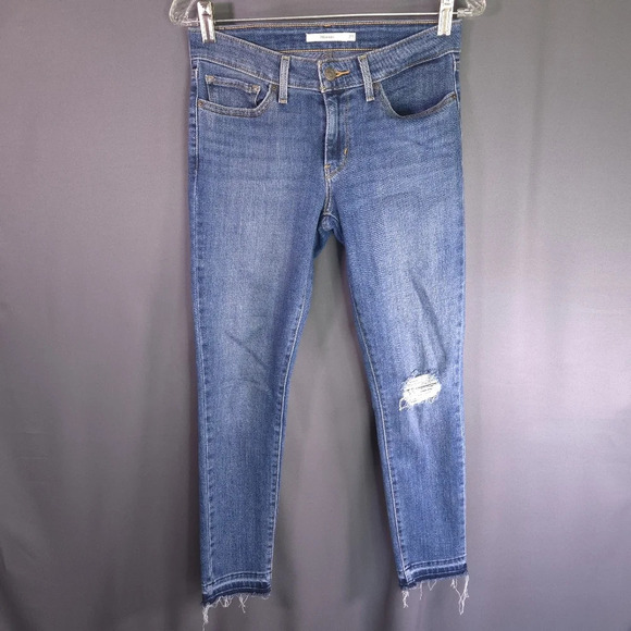 Levi's 711 Skinny Jeans Raw Hem Size 27 western, cowgirl - Picture 1 of 11